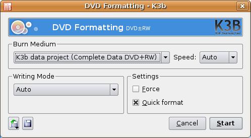 format a cd rw disk